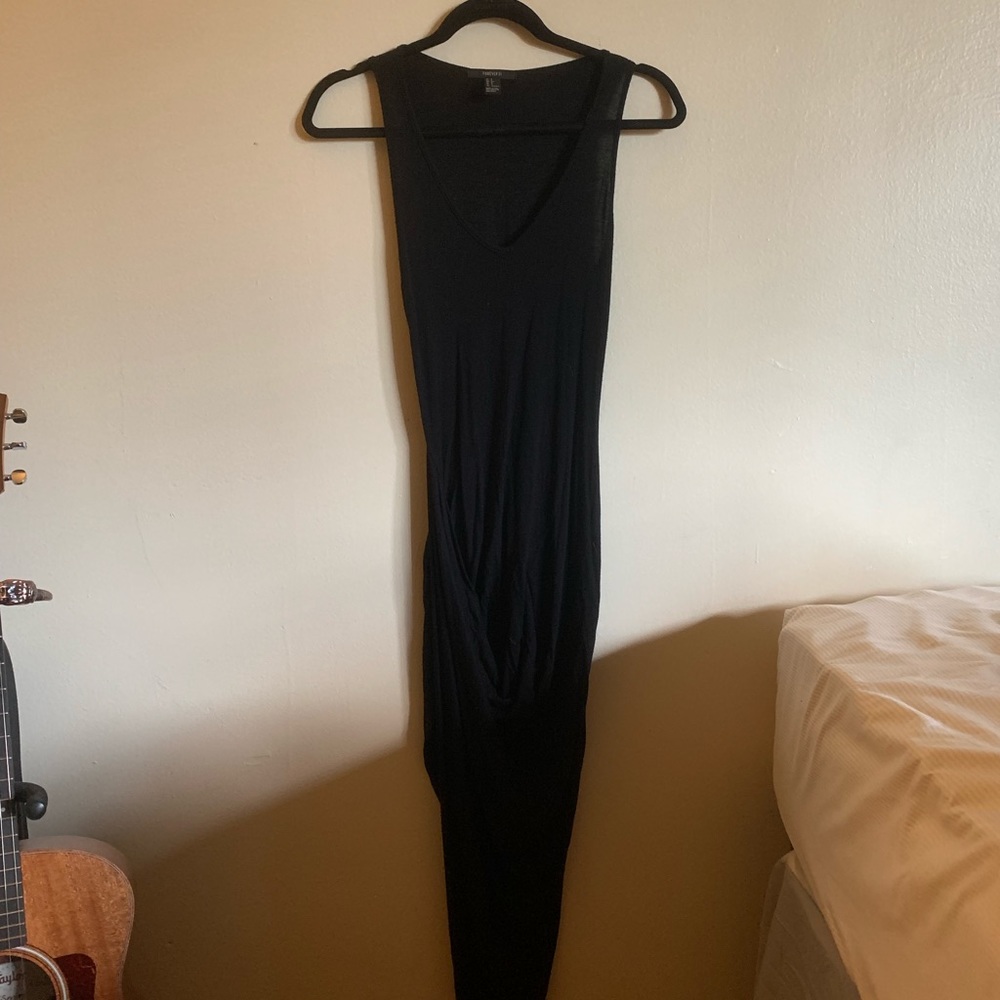 Black Asymmetrical Maxi Dress